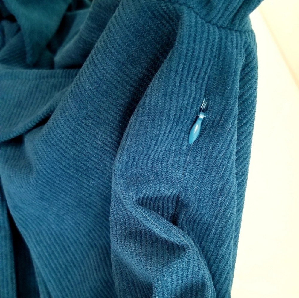 Cider Teal Color Corduroy Buttoned Front Long Sle… - image 8